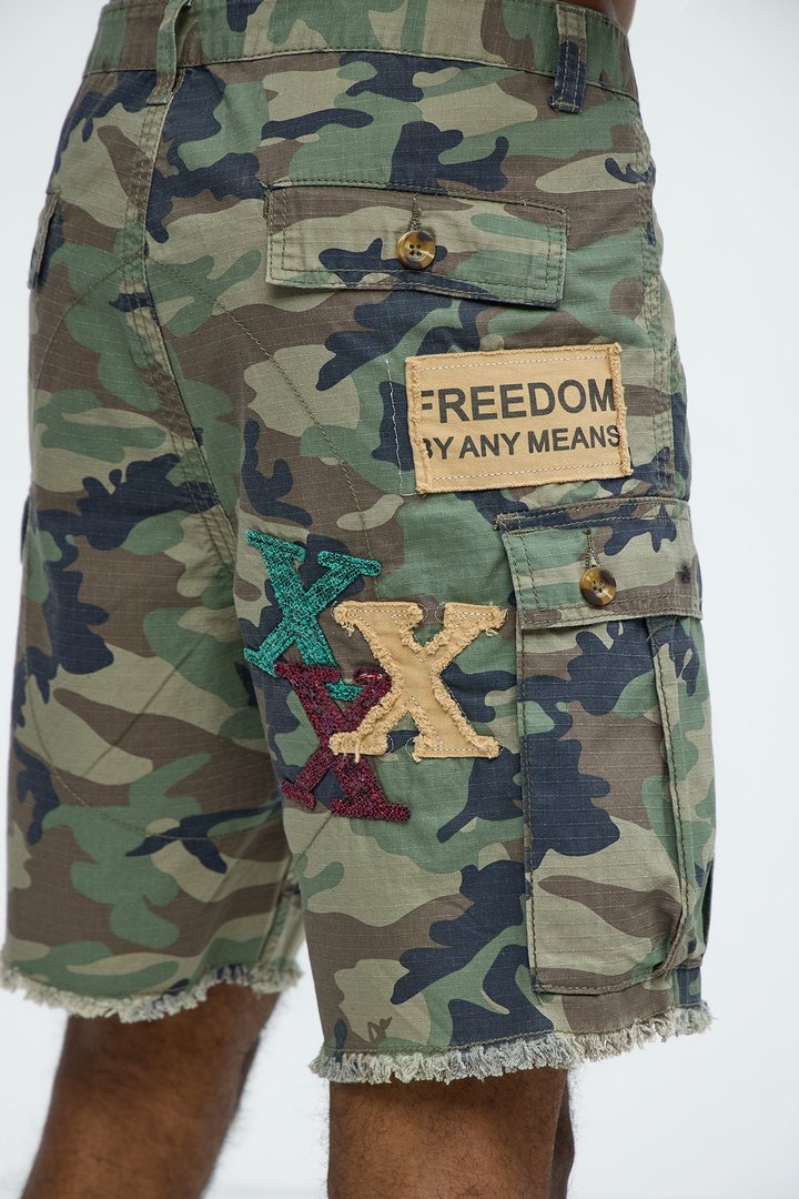 On Command Paint Splatter Camo Shorts - Camouflage