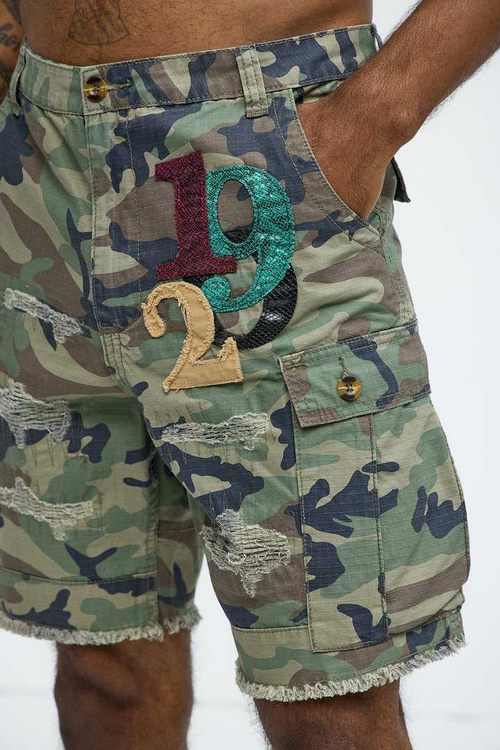 On Command Paint Splatter Camo Shorts - Camouflage