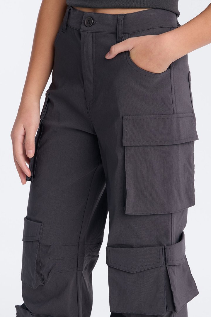 Mini Walk On By Cargo Pant - Charcoal