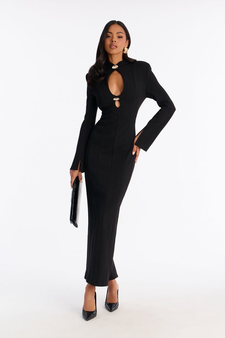 Andrea Cut Out Maxi Dress - Black