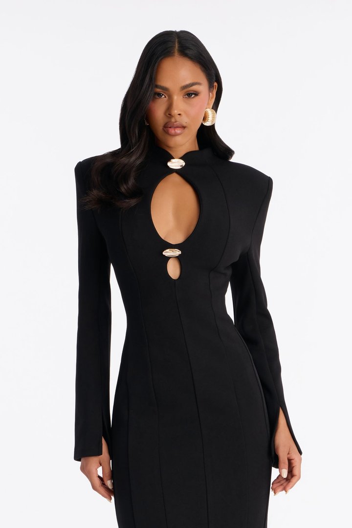 Andrea Cut Out Maxi Dress - Black