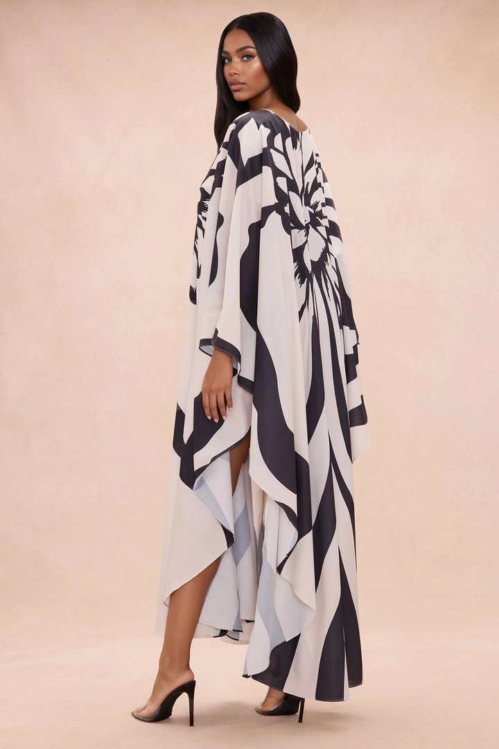 Resort And Repeat Kaftan Dress - Black/combo
