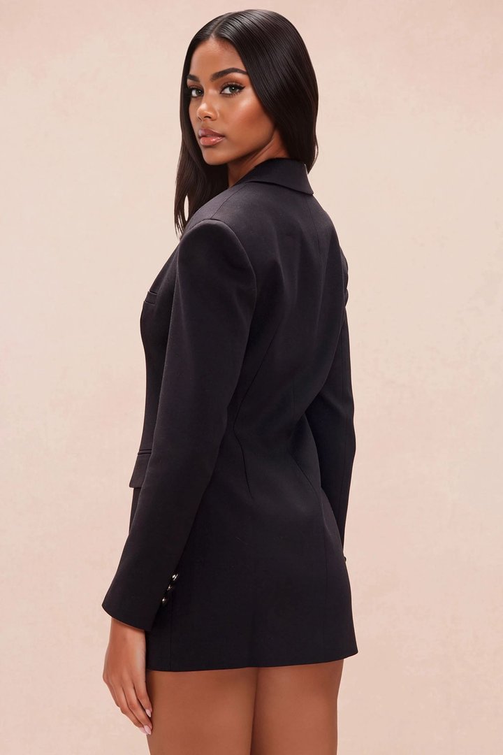 On The Scene Blazer Mini Dress - Black