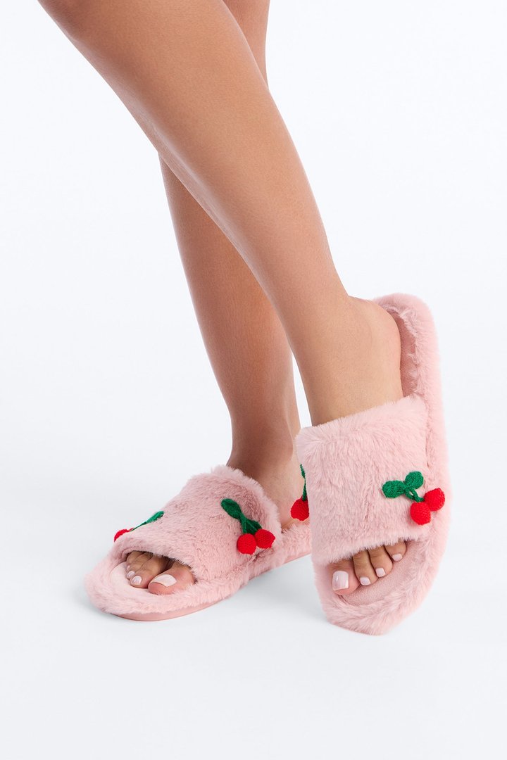 Cherry Charm Slippers - Pink