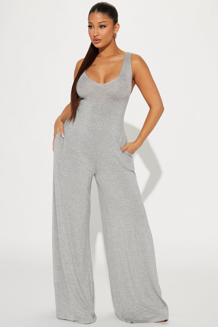 New Story Jumpsuit - Heathered Grey