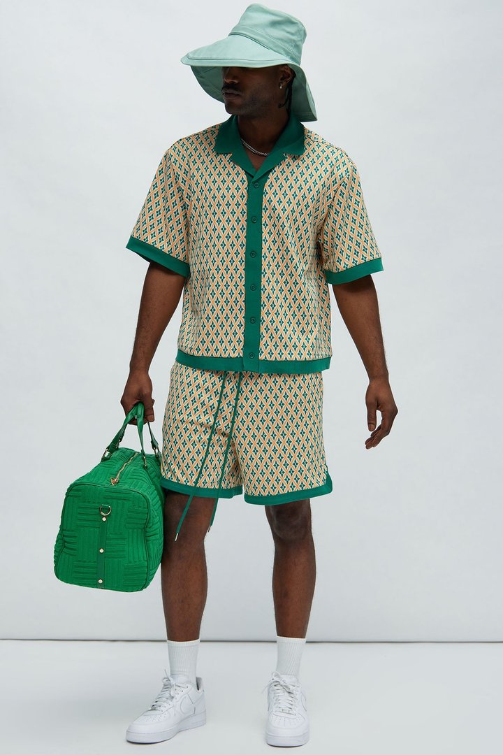 Rushmore Knit Shirt - Green/combo
