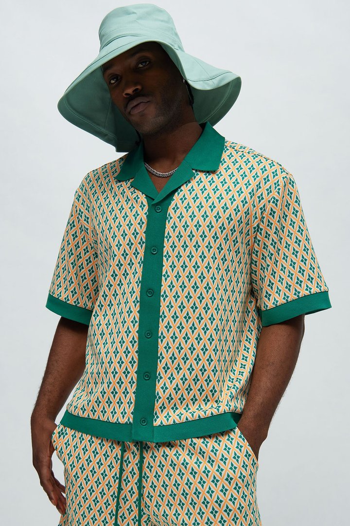 Rushmore Knit Shirt - Green/combo