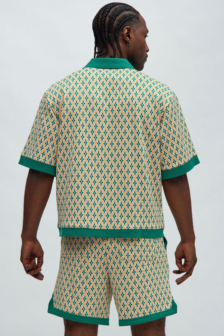 Rushmore Knit Shirt - Green/combo