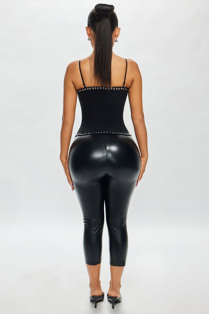 Dark Beauty Lace Up Corset Top - Black