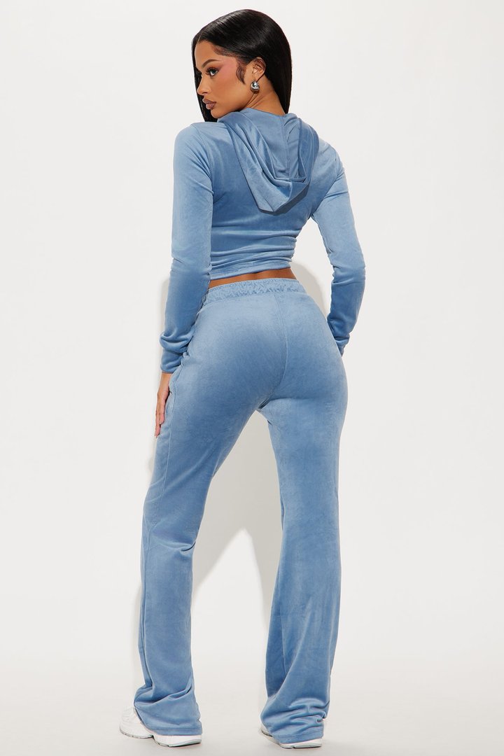 Amelia Velour Pant Set - Blue