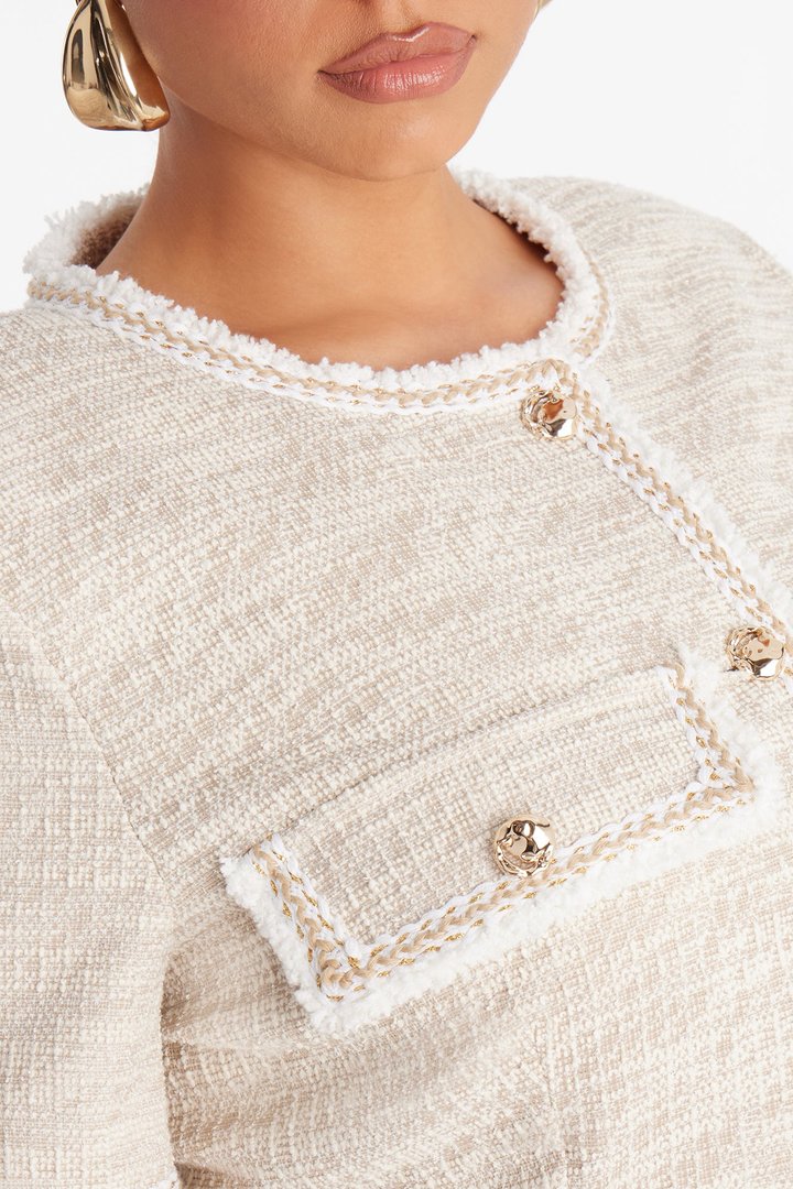 Serenity Tweed Pant Set - Cream