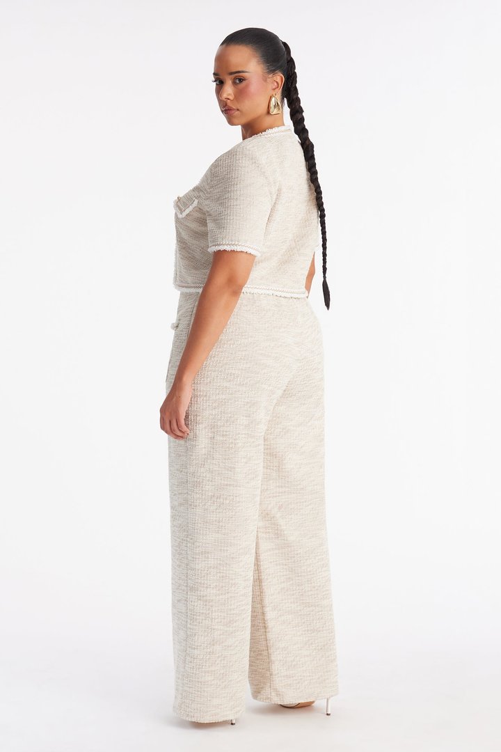 Serenity Tweed Pant Set - Cream
