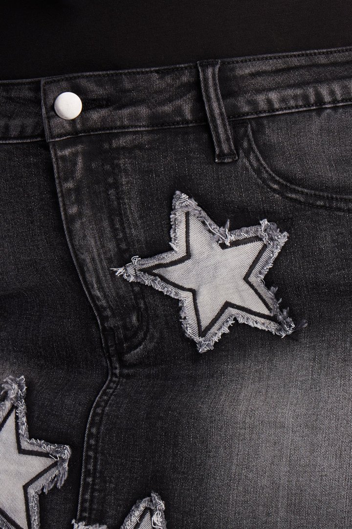 Starstruck Denim Mini Skirt - Black Wash
