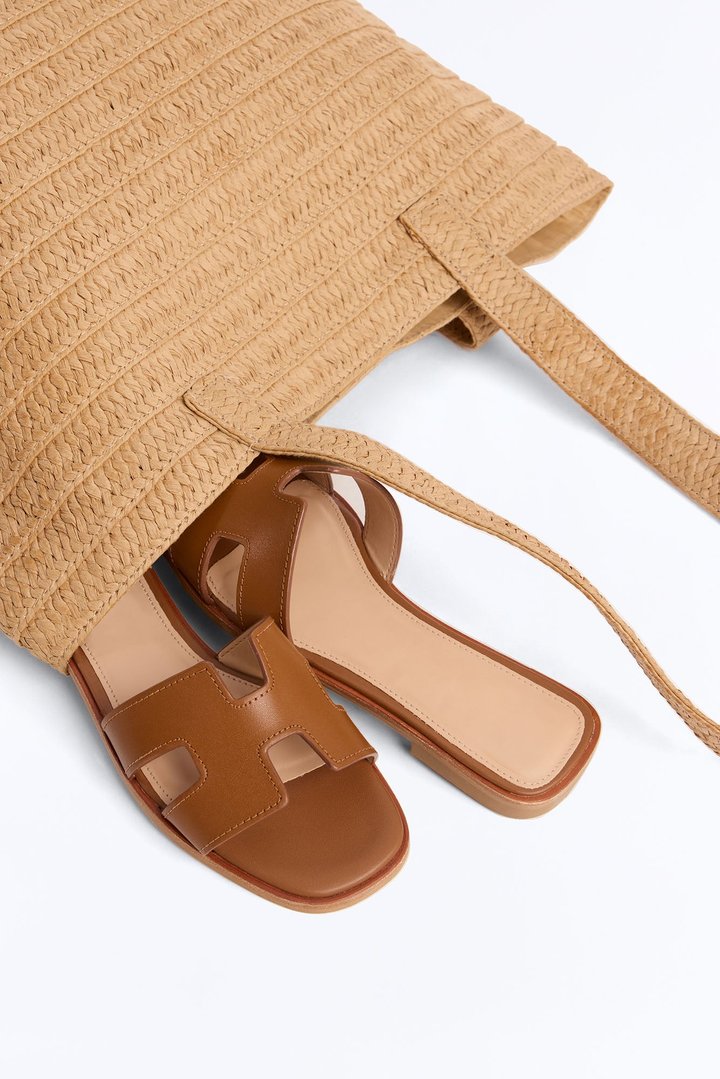 Steve Madden Hadyn Leather Sandals - Cognac
