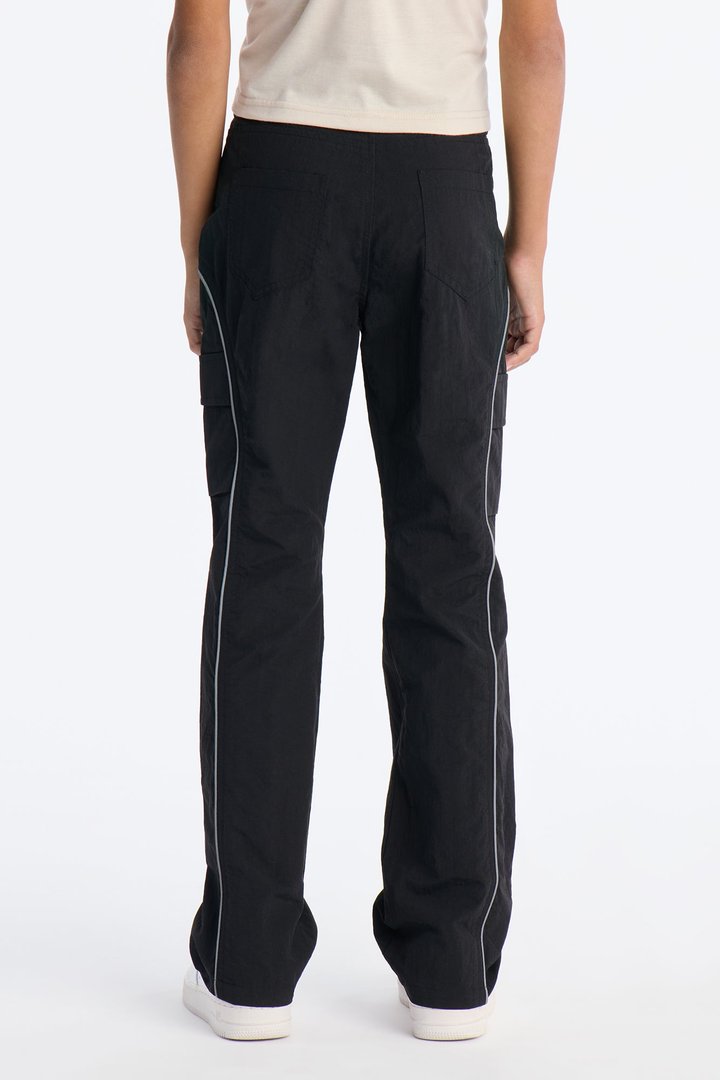 Mini Shake It Down Nylon Stacked Slim Flare Pants - Black
