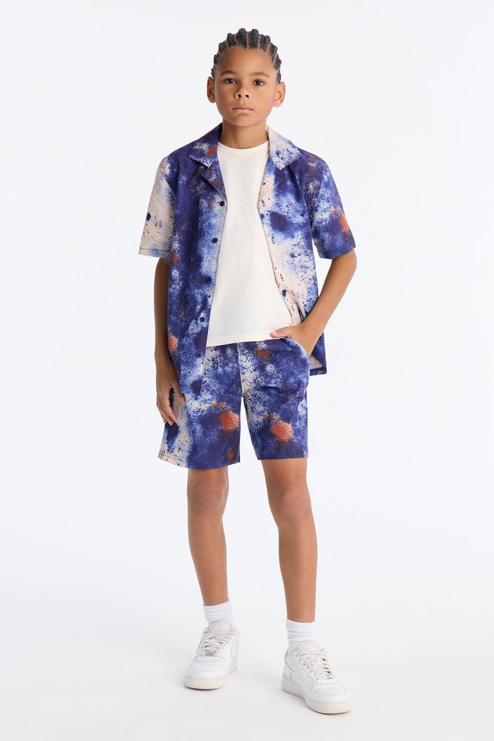 Mini Oxide Seersucker Classic Swim Trunk - Blue