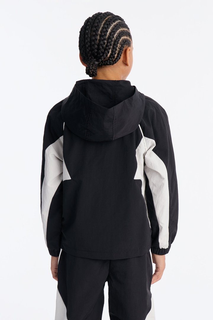 Mini Relaxed Aura Coded Hooded Track Jacket - Black