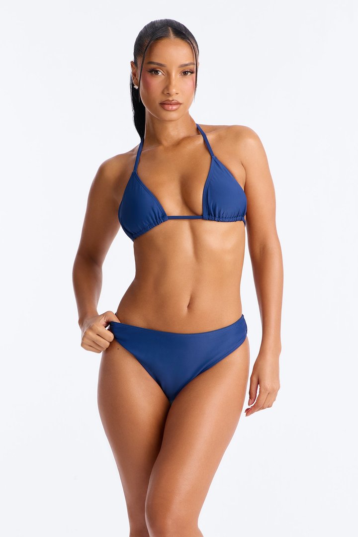 Maui Mix And Match Mid Rise Cheeky Bikini Bottom - Heather Navy