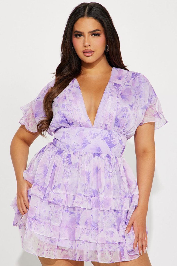 Sierra Chiffon Mini Dress - Lavender