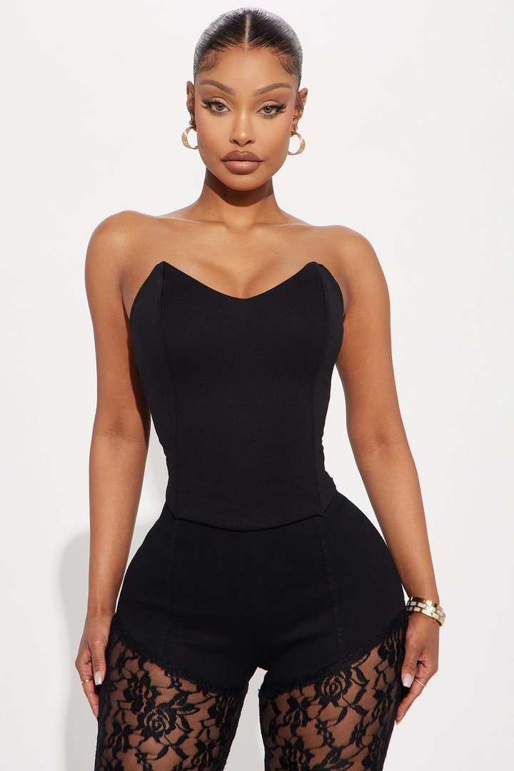 Jovie Ponte Corset Top - Black