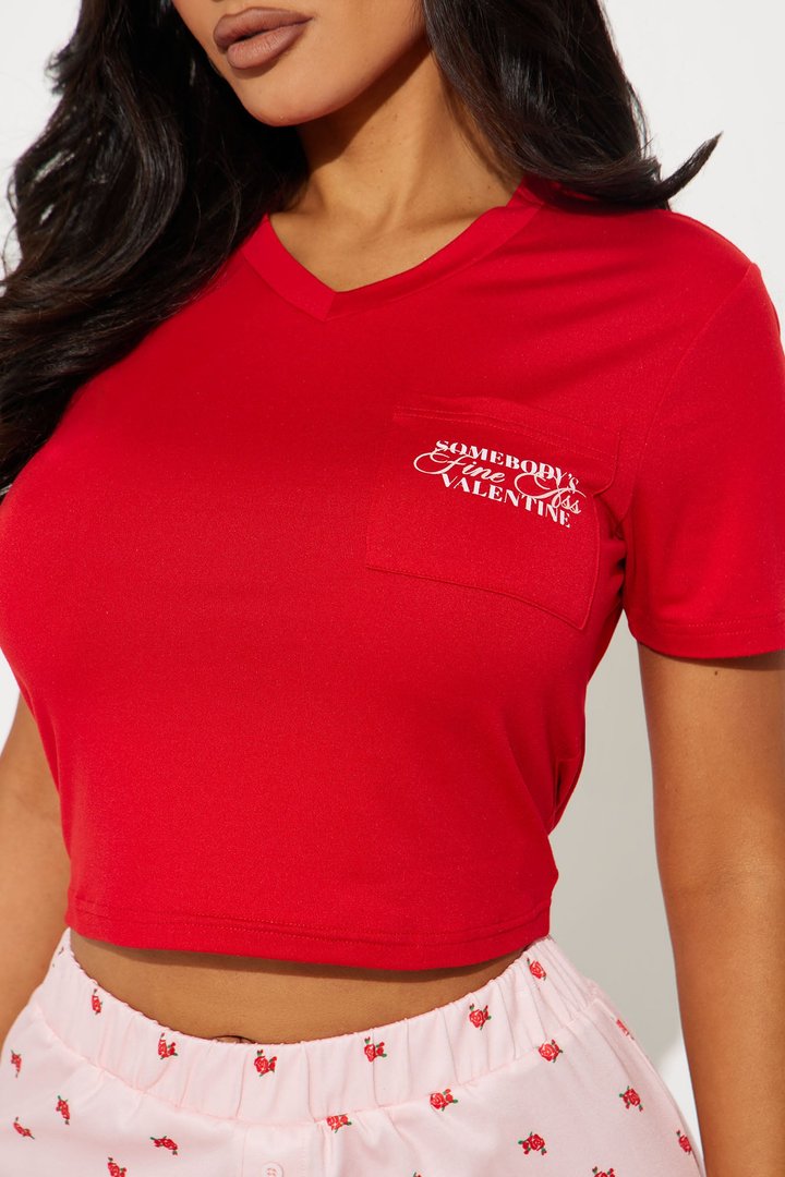 Somebody's Valentine PJ Boxer Short Set - Red/combo