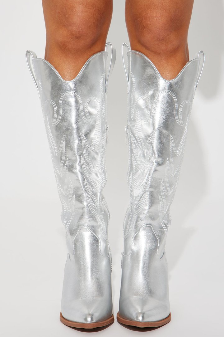Countryside Cutie Cowboy Boots - Silver