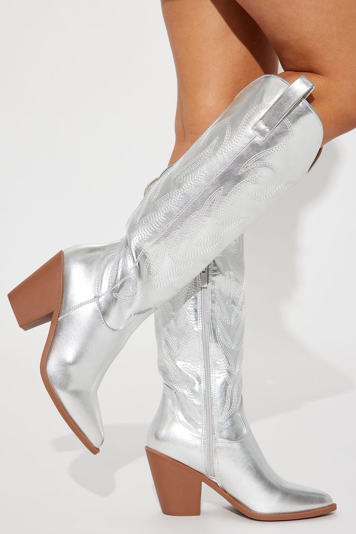 Countryside Cutie Cowboy Boots - Silver