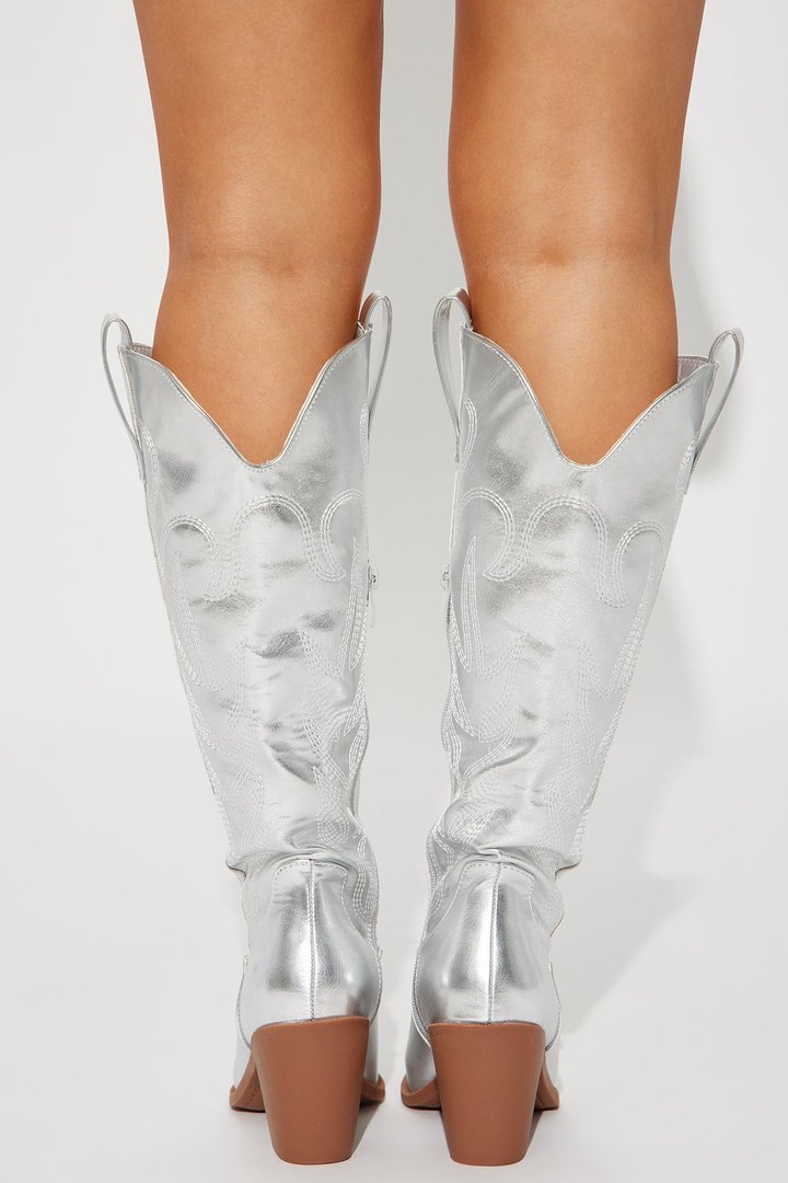 Countryside Cutie Cowboy Boots - Silver