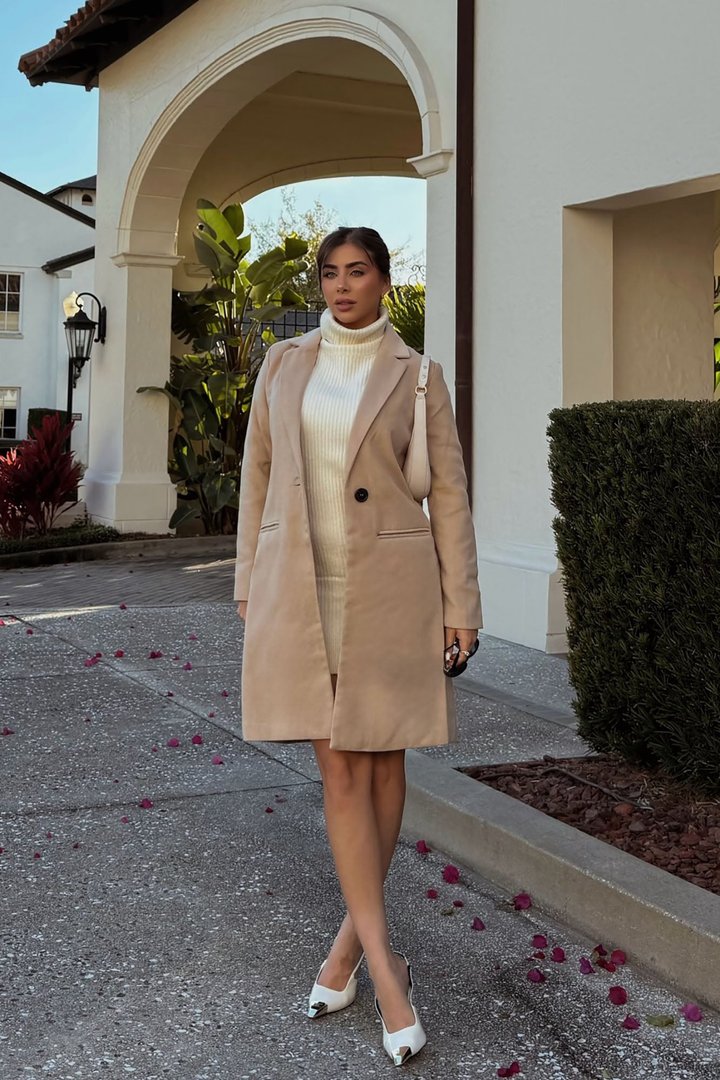 City Chic Coat - Taupe