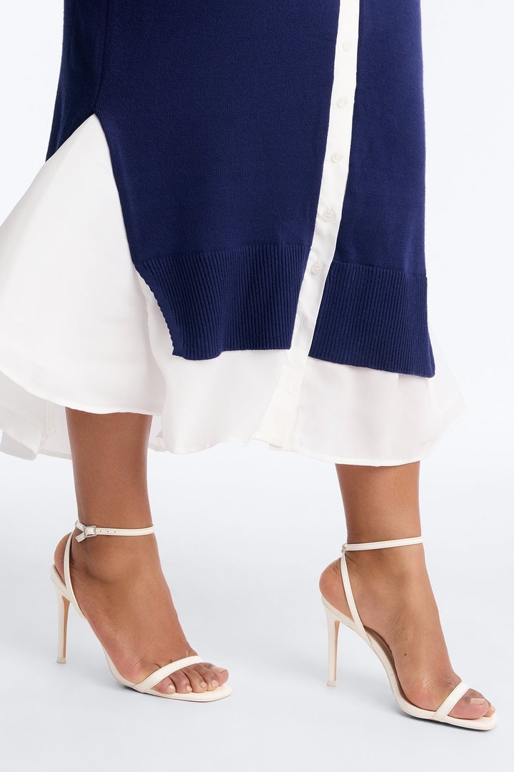 Alina Mermaid Sweater Midi Dress - Navy