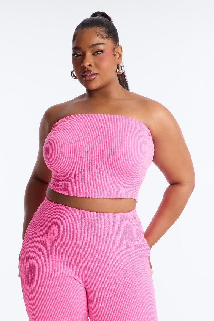 Reya Ribbed Pant Set - Pink