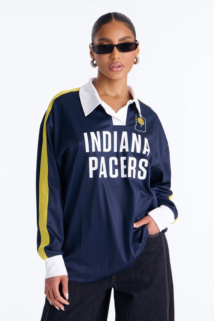 NBA Indiana Pacers Pinstripe Long Sleeve Top - Navy