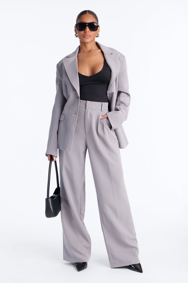 Kendall High Rise Trouser Pant - Grey