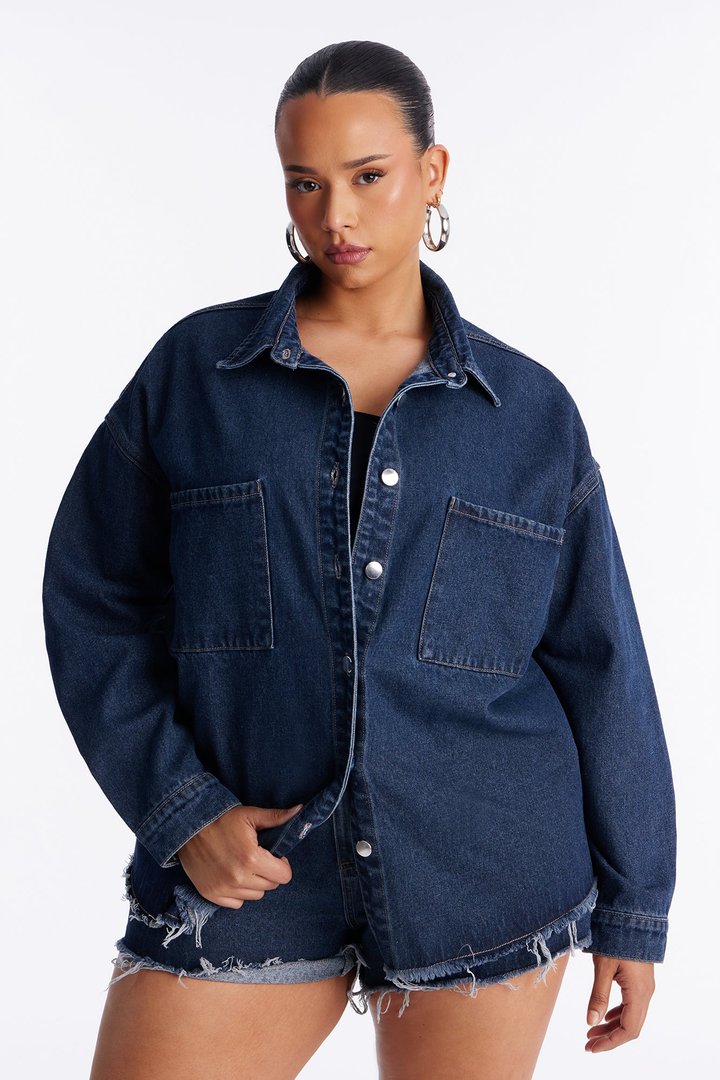 Audrey Denim Short Set - Dark Denim
