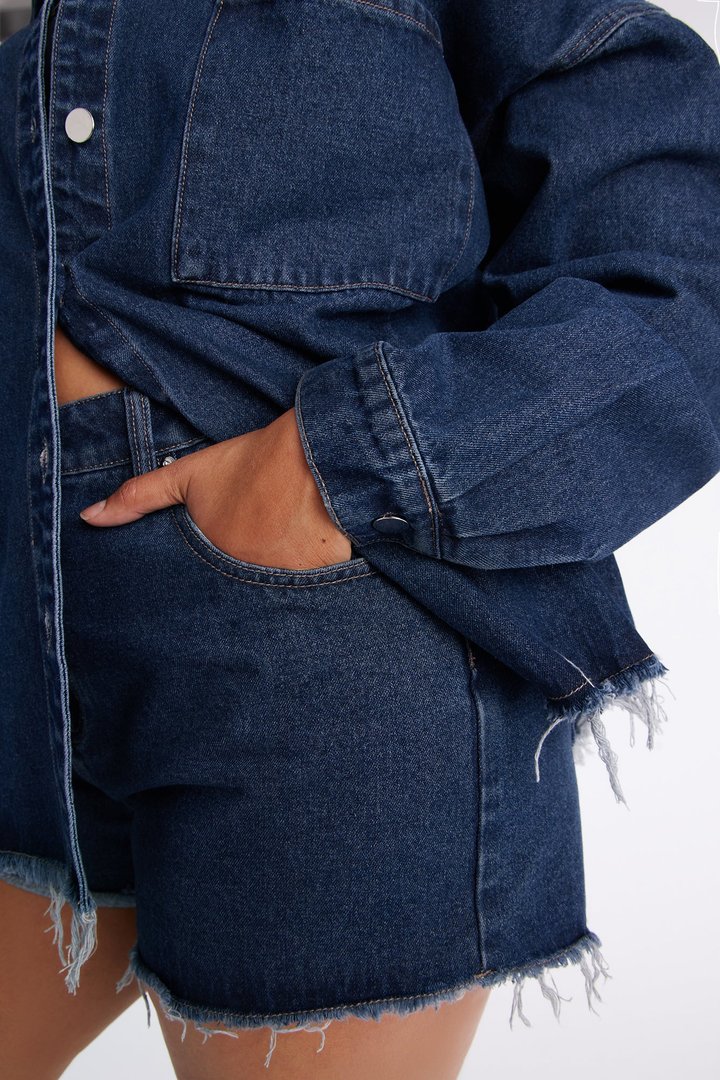 Audrey Denim Short Set - Dark Denim