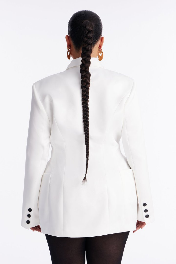 Harmony Structured Double Breasted Blazer - White