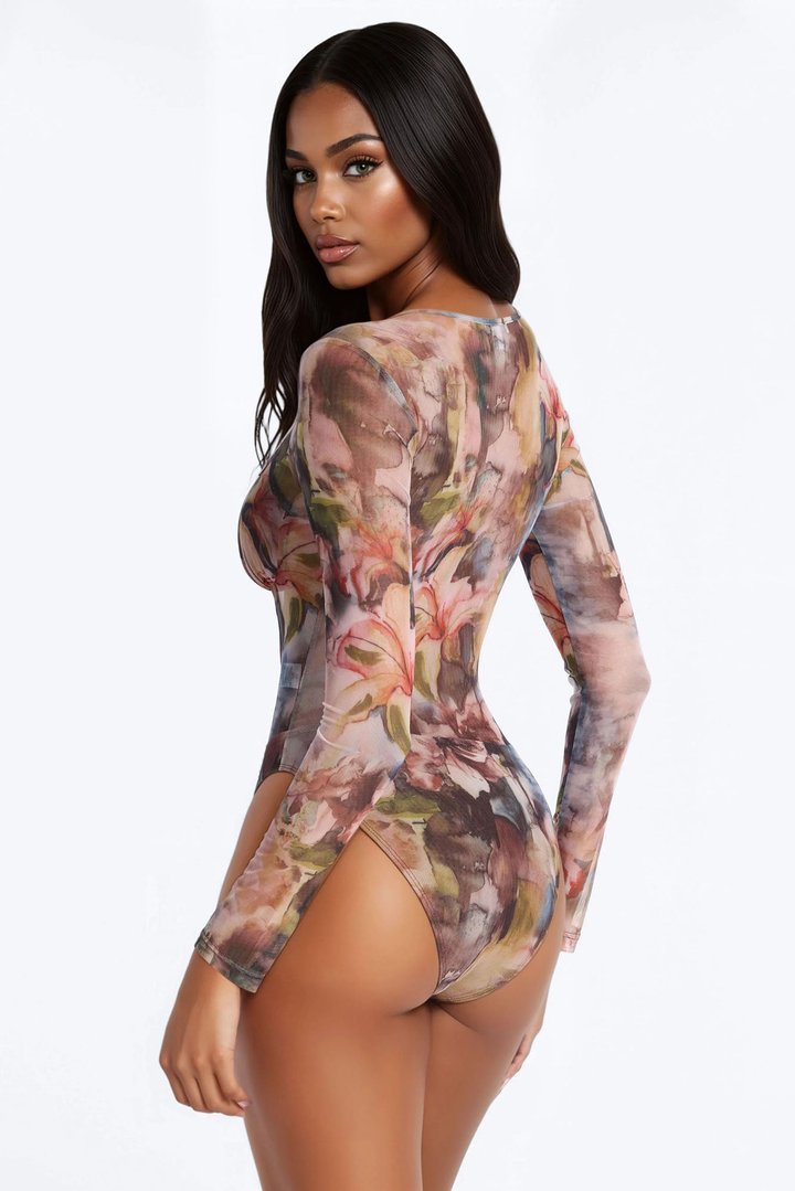 Spring Fantasy Mesh Bodysuit - Multi Color