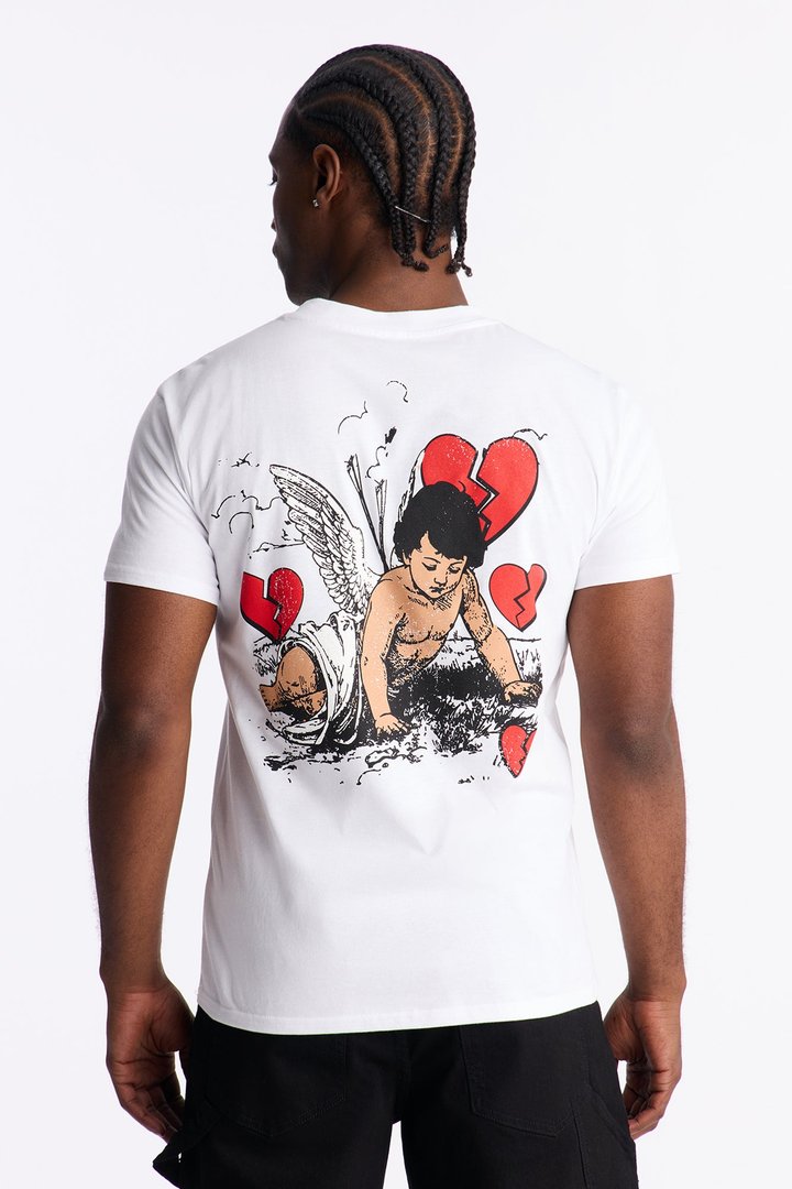 Heartbreaker Cherub Club Short Sleeve Tee - White