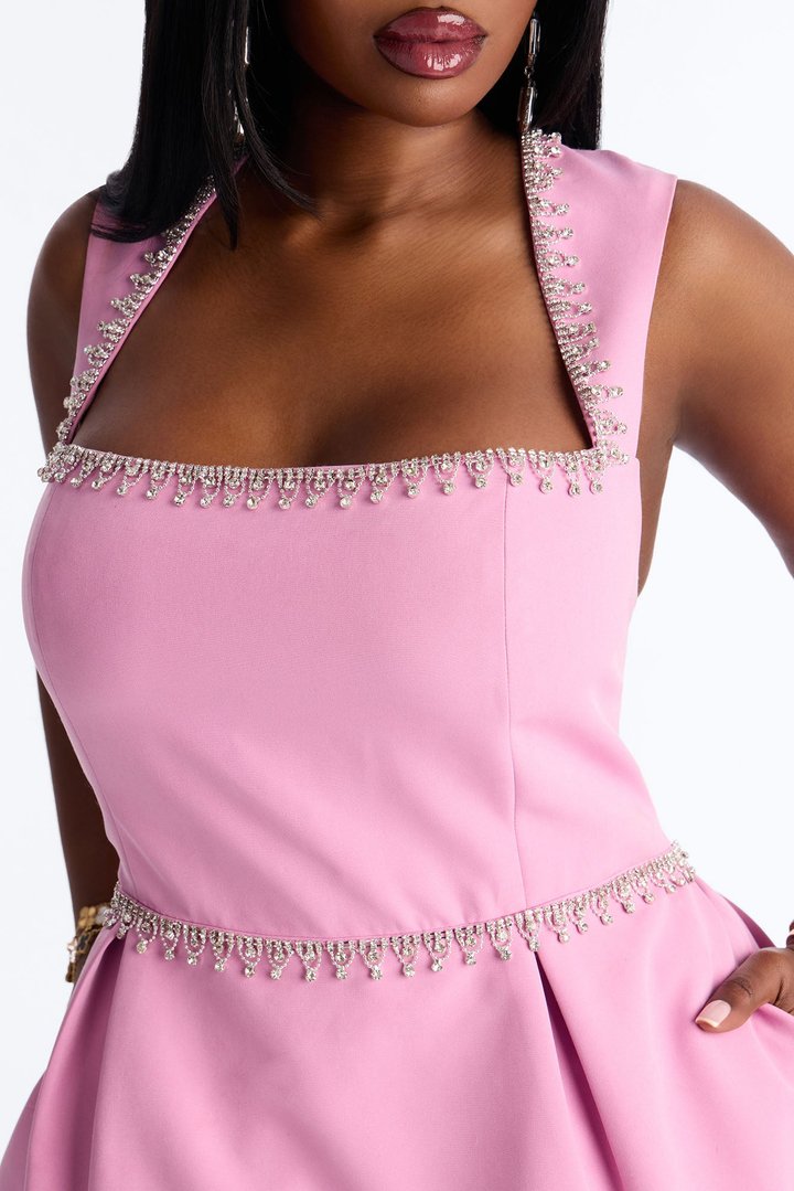 Adore Me Heart Cut Out Mini Dress - Pink