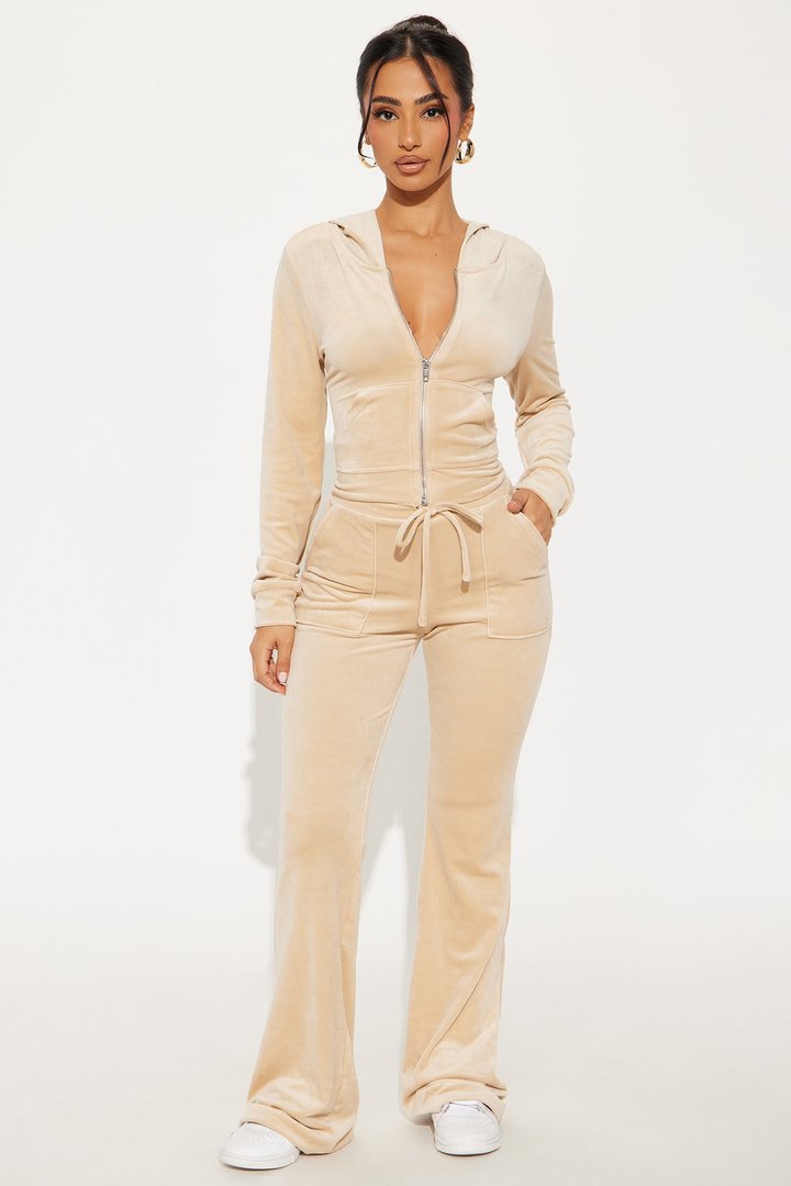 My Go To Velour Pant Set - Taupe