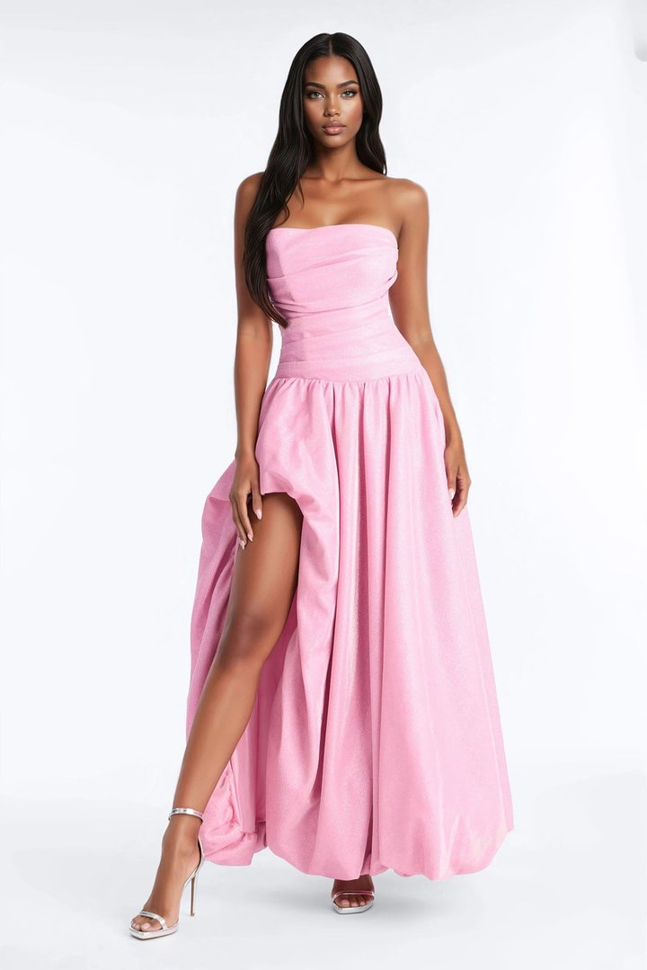 Blushing Dreams Glitter Gown - Pink