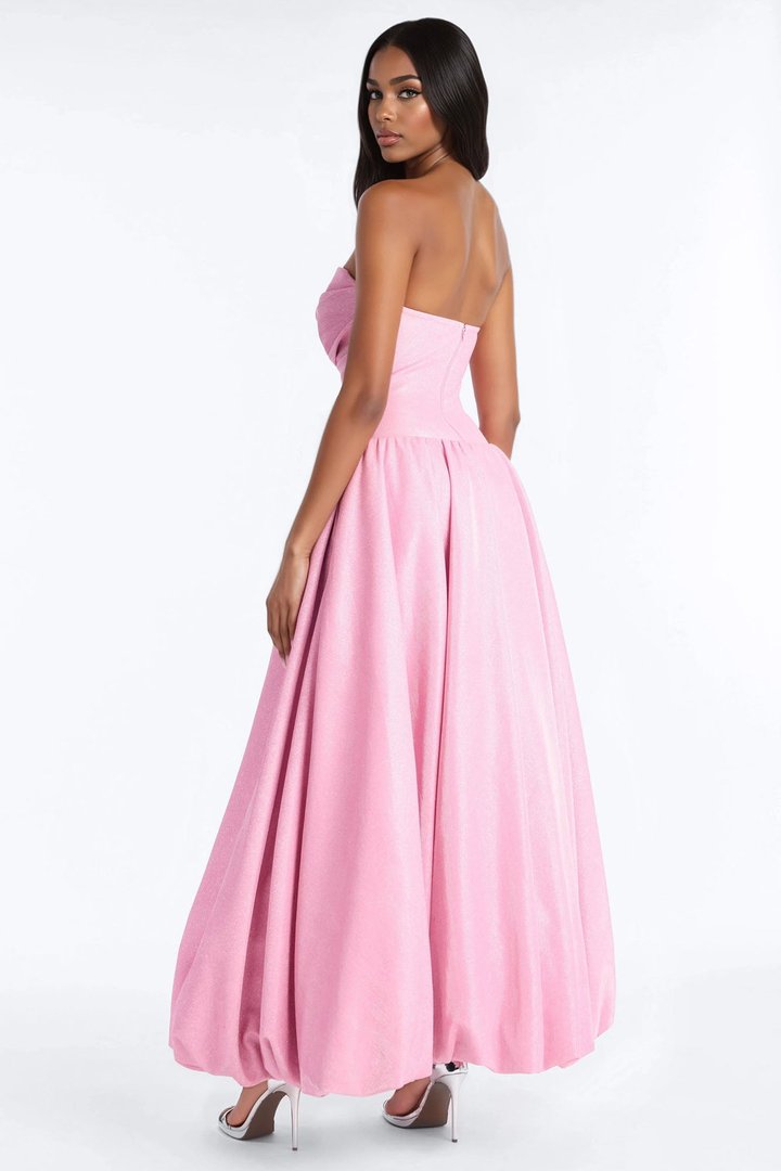 Blushing Dreams Glitter Gown - Pink