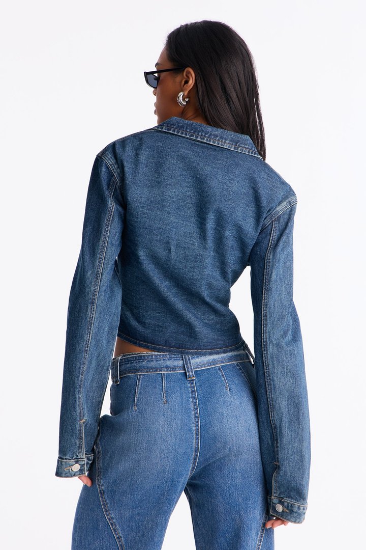 All Around Me Denim Top - Dark Wash