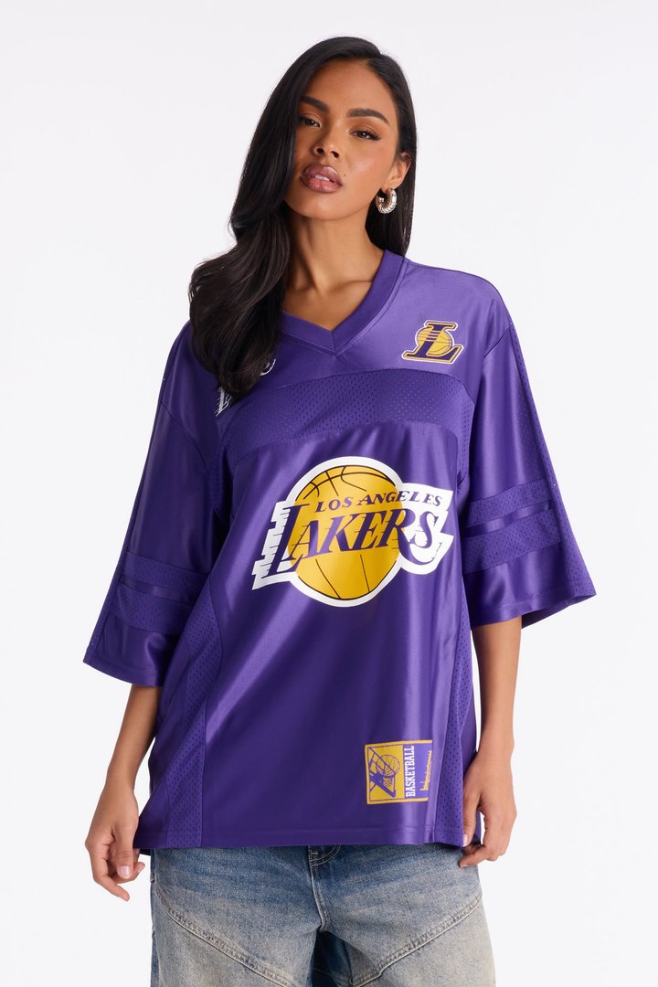 NBA Lakers Oversized Mesh Tee - Purple