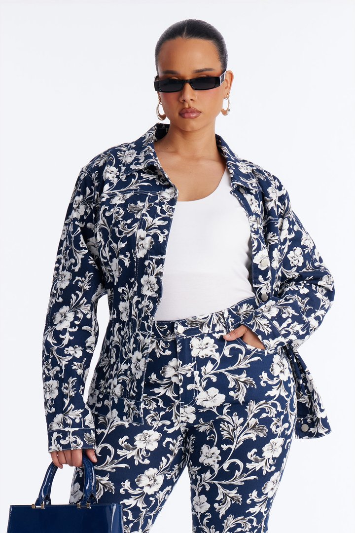 Play Nice Floral Pant Set - Navy/combo