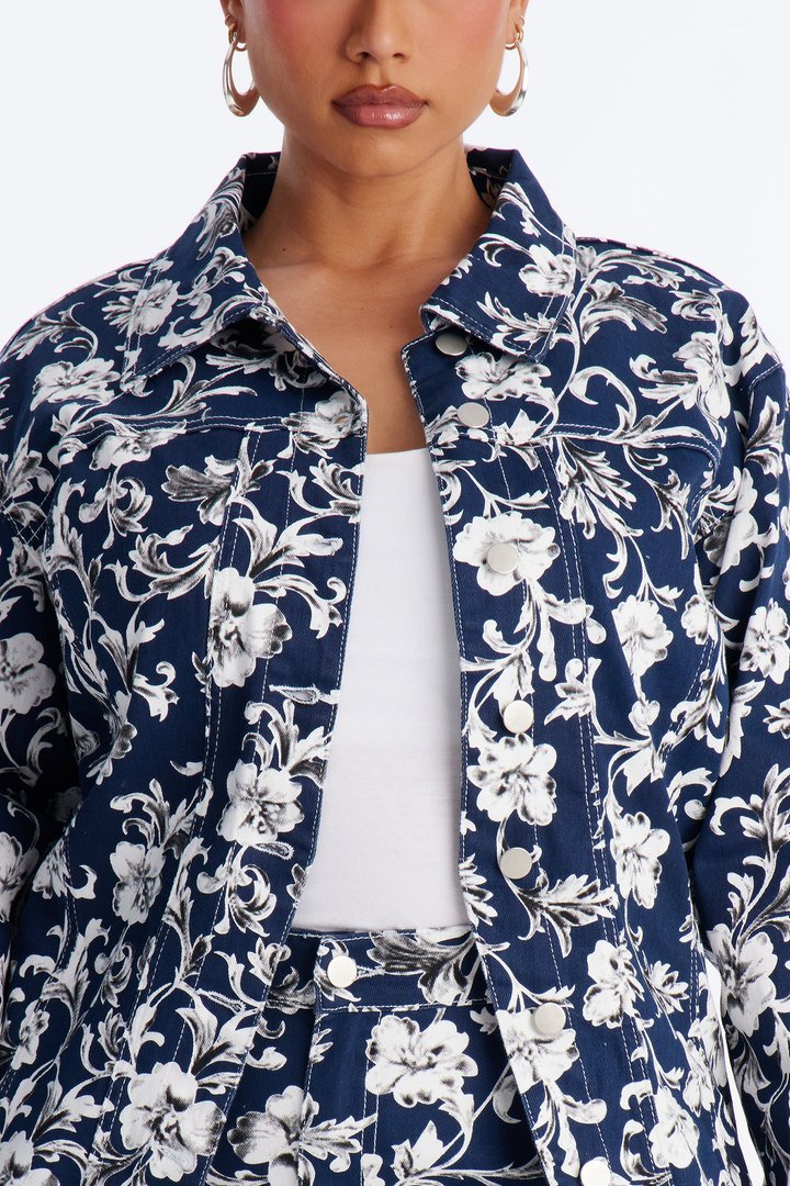 Play Nice Floral Pant Set - Navy/combo