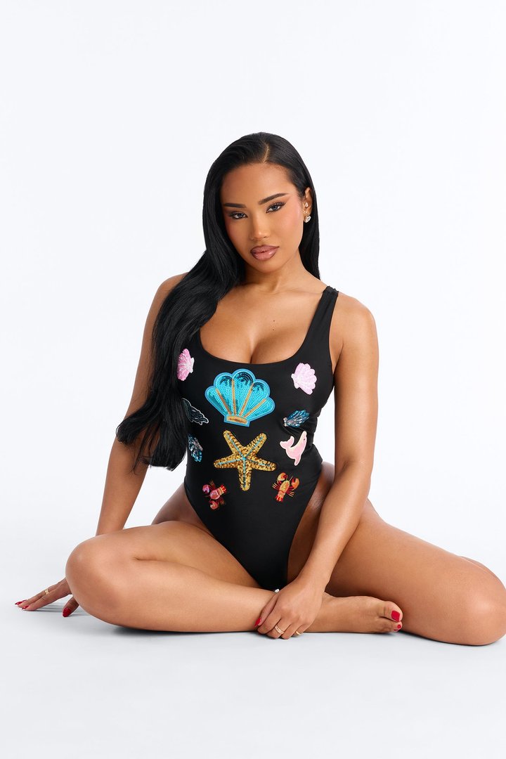 Dive In 1 Piece Swimsuit - Black
