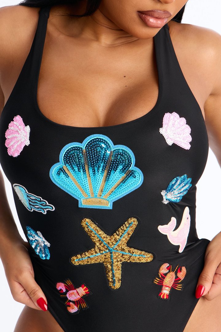 Dive In 1 Piece Swimsuit - Black