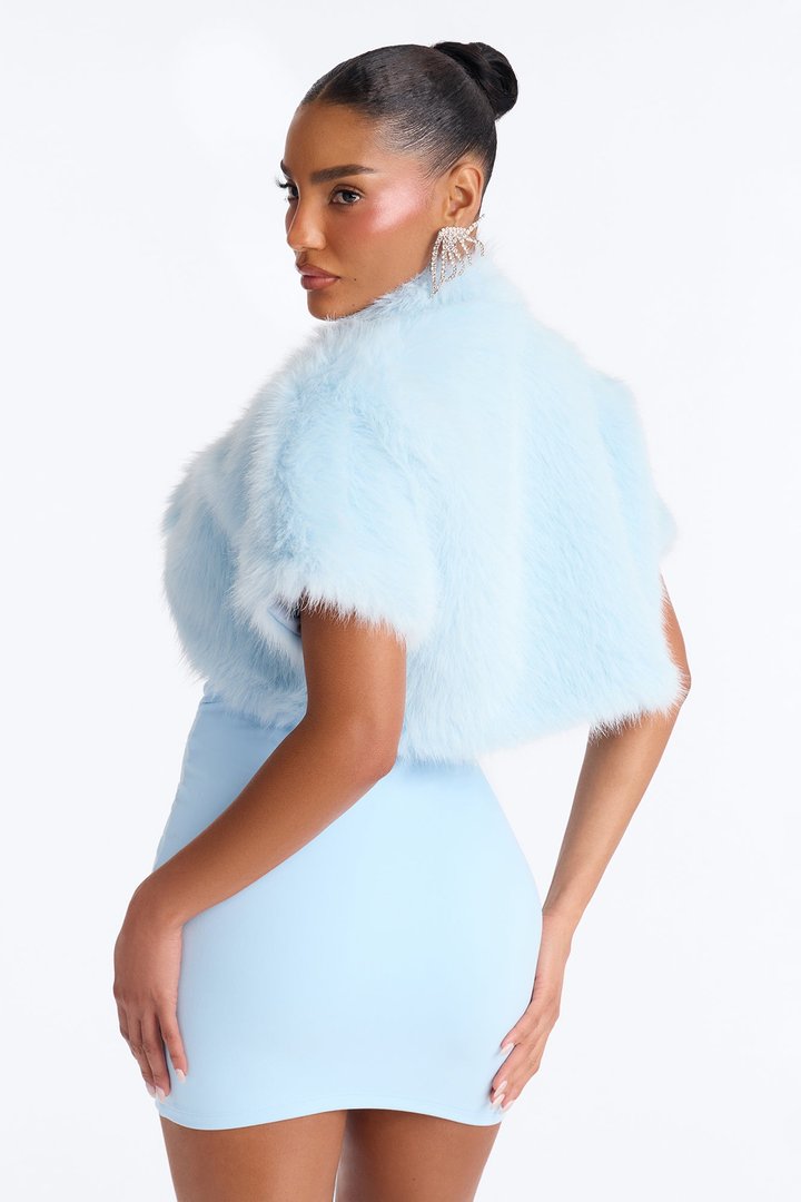Kimberly Faux Fur Bolero - Light Blue