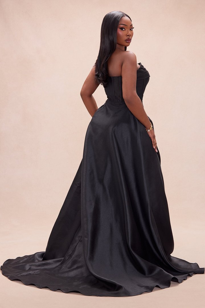Swept Away Taffeta Gown - Black